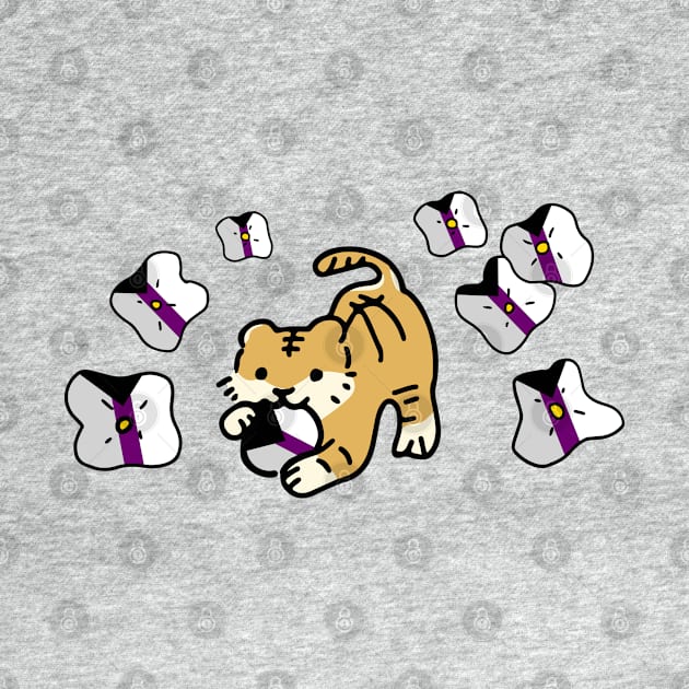 Demisexual Flag of Cute Tiger with Flower Drop by Mochabonk